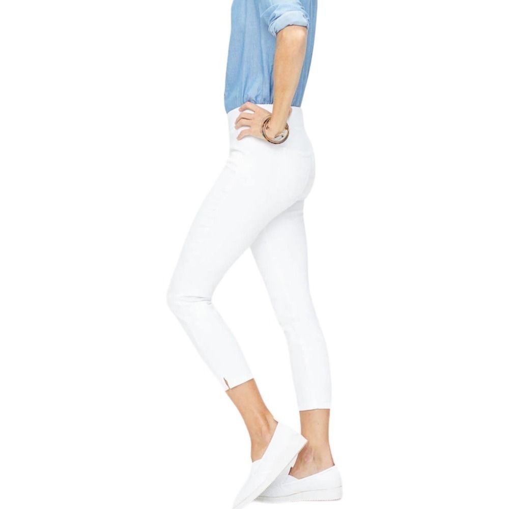 New Women’s NYDJ Skinny Ankle Pull-On Jeans With Slit Size 10 Petite